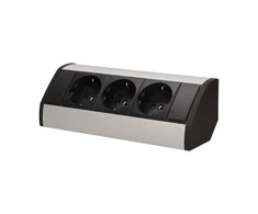 Orno Lizdas Baldinis lizdas 3x2P+Z, schuko, juodas ir sidabrinis