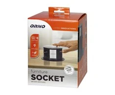 Orno Lizdas Baldinis lizdas Ø10cm, ištraukiamas iš stalo su indukciniu įkrovikliu, USB įkrovikliu ir 1,5m laidu, 3x2P+Z (Schuko), Qi 1.2.4 maks. 10W, USB A+C QC 3.0