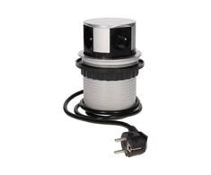 Orno Lizdas Baldų lizdas Ø10cm, ištraukiamas iš stalviršio su 1,5m laidu, 4x2P+Z