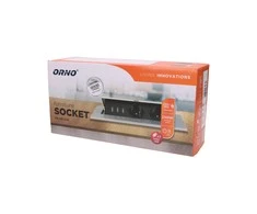 Orno Lizdas Baldinis lizdas, įleidžiamas į stalviršį, su storu kraštu, 2x2P+Z, 3 USB prievadai, sidabrinis