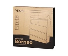 Orno Borneo cinkuoto plieno pašto dėžutė juoda