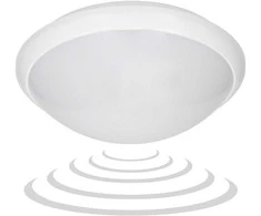 Orno BREVA, lubinis šviestuvas su mikrobangų judesio jutikliu, 60 W, E27, IP44, matinis polikarbonatas