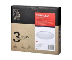 Orno CERS LED 16W, lubinis šviestuvas su mikrobangų judesio jutikliu, 1300lm, IP65, 4000K, pieniškas polikarbonatas, baltas, reguliuojamo ryškumo