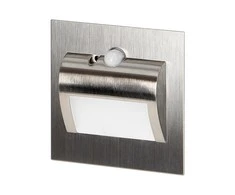 Orno DRACO LED NEW 1.5W, įleidžiamas laiptų šviestuvas, 12VDC, 30lm, 6000K, satinas, judesio ir prieblandos jutiklis