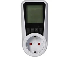Orno Dwutaryfowy Dviejų tarifų vatmetras, energijos skaičiuoklė su LCD ekranu, 2 atskiri tarifai, vidinė baterija, 16A 230V, „Schuko“ versija