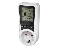 Orno Dwutaryfowy Dviejų tarifų vatmetras, energijos skaičiuoklė su LCD ekranu, 2 atskiri tarifai, vidinė baterija, 16A 230V, „Schuko“ versija