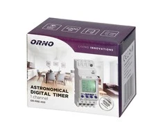 Orno Elektroninis Elektroninis astronomijos ir laiko programuotojas, 52 programos, 3 meniu kalbos, 1 relinis išėjimas, maks. 16A/230V, 2 modulių pločio, DIN TH-35mm