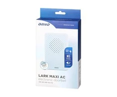 Orno Dzwonek Vieno tono laidinis elektroninis durų skambutis LARK MAXI AC, 230V, baltas