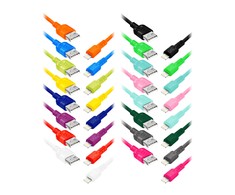 EXC Mobile USB - Lightning WHIPPY laidas, 2M, 2.4A, greitas įkrovimas, spalvų mišinys