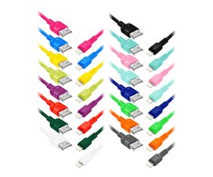 Orno EXC Mobile USB - Lightning WHIPPY laidas, 0,9 m, 2,4 A, greitas įkrovimas, spalvų mišinys