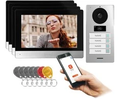 Orno GAYD MULTI4, keturių šeimų vaizdo domofono rinkinys, 2 laidų, 8 colių Wi-Fi, jutiklinis ekranas, 2 MP Full HD, RFID
