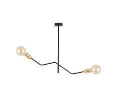 Orno GIRO pakabinamas šviestuvas, galia max 2x60W, E27, juoda ir auksinė