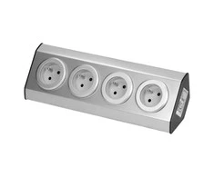 Orno Gniazda Baldų ir virtuvės lizdai, tvirtinami Velcro juosta 4x2P+Z INOX,
