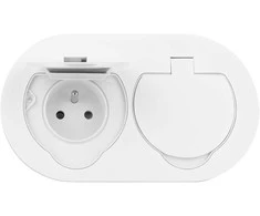 Orno Hermetyczne Hermetiškas dvigubas elektros lizdas, ovalus, IP55, 2x2P+Z (prancūziškas), baltas