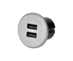 Orno Įkroviklis 2XUSB 3.4A įkroviklis, įleidžiamas, sidabrinis
