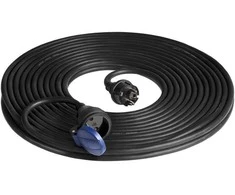 Orno Przedłużacz Dirbtuvių prailgintuvas, atsparus vandens purslams, IP44, 1x2P+Z 20m, alyvai atsparus guminis kabelis H07RN-F 3x1.5mm², 230VAC/16A