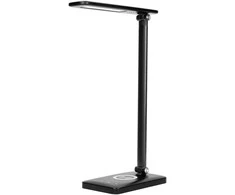 Orno ISIYO LED 7W Stalinė lempa su indukciniu įkrovikliu ir USB, 390lm, 3000-4000-6000K, spalvos temperatūros keitimas ir pritemdymas, juoda