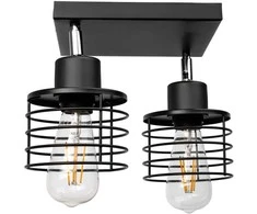 Pakabinamas šviestuvas Orno ISLA sieninis ir lubinis šviestuvas, galia maks. 2x60W, E27, juodas, kvadratinis pagrindas