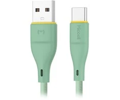 USB-A - USB-C Miccell VQ-D06 kabelis, 2.4A, 1m, žalias