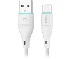 Kabelis USB-A - USB-C laidas Miccell VQ-D06, 2.4A, 1m, baltas
