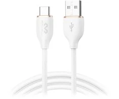 USB-A - USB-C kabelis Miccell VQ-D09, 3A, 1,5 m, baltas