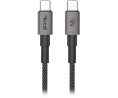 Kabelis USB-C - USB-C Miccell VQ-D34 laidas, 100 W, 1,2 m, juodas