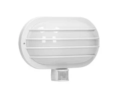 Sieninis šviestuvas Orno LASO, sodo šviestuvas su 180° judesio jutikliu, 1x60W, E27, IP44, plastikinis, baltas
