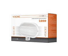 Sieninis šviestuvas Orno LASO, sodo šviestuvas su 180° judesio jutikliu, 1x60W, E27, IP44, plastikinis, baltas