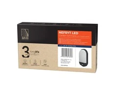 Sieninis šviestuvas Orno NEFRYT LED 10W, sodo šviestuvas su judesio jutikliu, 800lm, IP54, 4000K, juodas