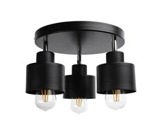 Orno LISA sieninis ir lubinis šviestuvas, maks. galia 3x60W, E27, juodas, apvalus cokolis, vieno lygio, judančios šviestuvo galvutės