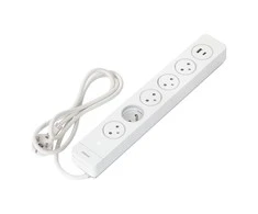 Orno Listwa Apsauginė juostelė nuo viršįtampių su 5 „EasyEject“ tipo 2P+Z lizdais, 1,5 m laidu (3x1,5 mm²), su apšviestu jungikliu ir 2 greitais USB A+C įkrovikliais