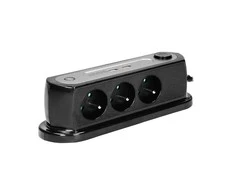 Orno Stalinis maitinimo elementas 3x2P+Z įkroviklis 2xUSB OR-AE-13190/B juodas, juoda