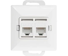 Gniazdo Dviejų RJ45 lizdų Pearl Cat5, baltas