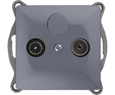 Gniazdo Antracito spalvos RTV abonenčio lizdas Pearl 1,5 dB
