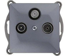 Gniazdo RTV/SAT prijungimo lizdas Pearl GAPS-2P, antracitas
