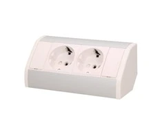 Orno Lizdas Baldinis lizdas 2x2P+Z, schuko, baltas-sidabrinis