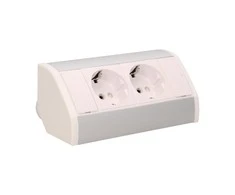 Orno Lizdas Baldinis lizdas 2x2P+Z, schuko, baltas-sidabrinis