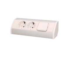 Orno Lizdas Baldinis lizdas 2x2P+Z su jungikliu, schuko, baltas-sidabrinis
