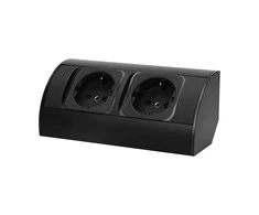 Orno Lizdas Baldinis lizdas be jungiklio, 2x2P+Z (Schuko), juodas