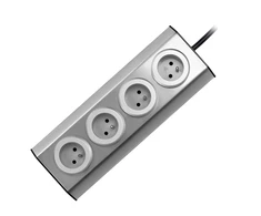 Orno Lizdas Baldų, virtuvės lizdas, tvirtinamas Velcro juosta 4x2P+Z INOX su 1,5 m laidu.
