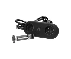Orno Lizdas Baldinis lizdas su tvirtinimo laikikliu, USB įkroviklis, 2 lizdai 2P+Z, 2xUSB, laidas 3x1.0mm² - 1.5m, juodas