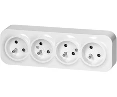 Orno Lizdas Keturgubas „ToDo“ lizdas 2P+Z IP20, 16A, 230V AC, baltas