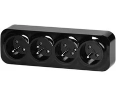 Orno Lizdas Keturgubas „ToDo“ lizdas 2P+Z IP20, 16A, 230V AC, juodas