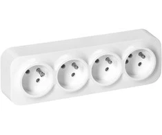 Orno Lizdas Keturgubas „ToDo“ lizdas 2P+Z IP20, 16A, 230V AC, baltas