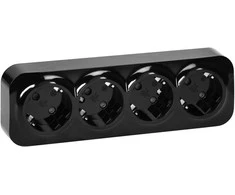 Orno Lizdas Keturgubas „ToDo“ lizdas 2P+Z, Schuko IP20, 16A, 230V AC, juodas