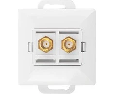 Gniazdo Dvigubas F tipo lizdas Pearl, TV/F-F/P2, baltas