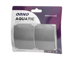 Orno Lizdas Dvigubas kištukinis lizdas 2x2P+Z AQUATIC, IP44, grafito pilkos spalvos