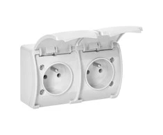 Orno Lizdas Dvigubas kištukinis lizdas 2x2P+Z AQUATIC, IP44, baltas