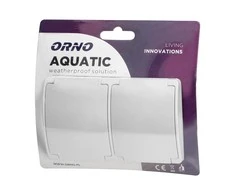 Orno Lizdas Dvigubas kištukinis lizdas 2x2P+Z AQUATIC, IP44, baltas