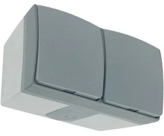 Orno Lizdas Dvigubas lizdas 2x2P+Z AQUATIC PRO IP 55 grafito pilkas 5 vnt.